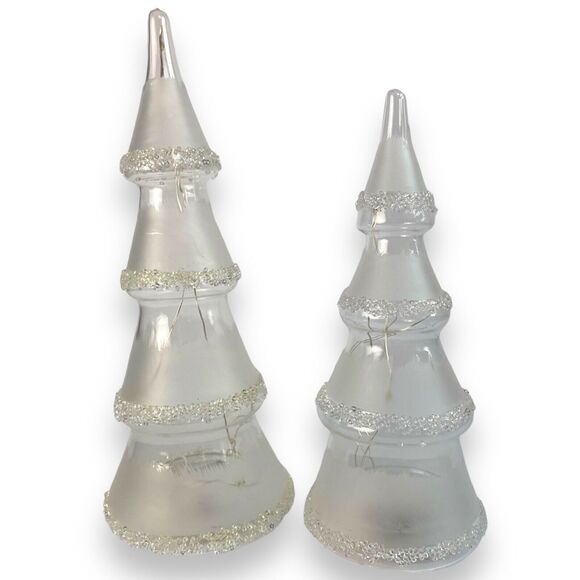 Floral 2‎ Glowing Glass Tree Christmas Light-Up LED Decoration Holiday  C72Q - Picture 4 of 12